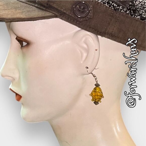 Two Pair of Artisan Hand Crafted Glass Fish Earrings – Red and Yellow - Picture 9 of 14